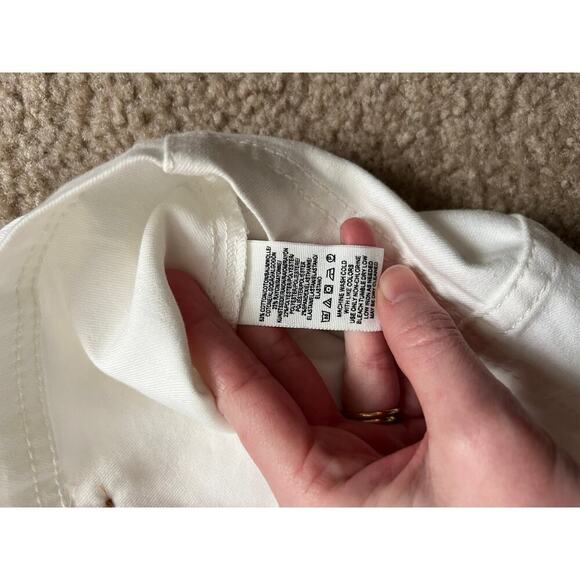 Free People White Little Daisies Button Mini Skirt Sz 12 - Picture 4 of 6